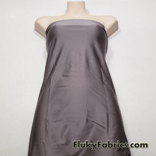 Dark Taupe Color Shiny 4-Way Spandex Fabric