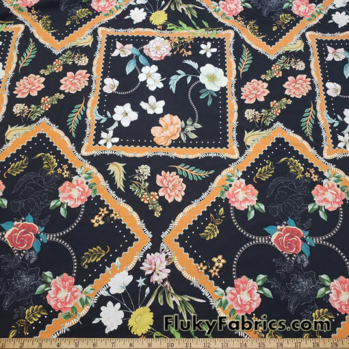 Flower Galore Lightweight Nylon Spandex Fabric
