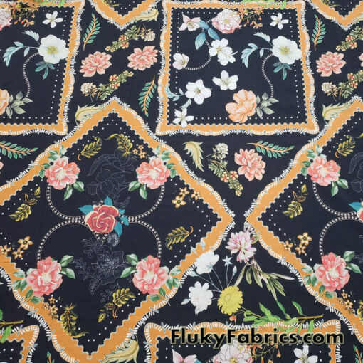 Flower Galore Lightweight Nylon Spandex Fabric