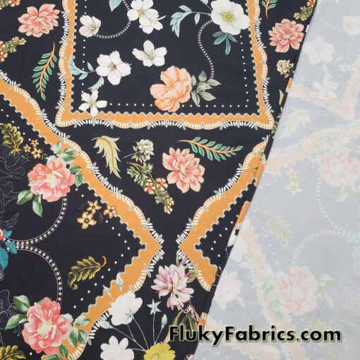 Flower Galore Lightweight Nylon Spandex Fabric