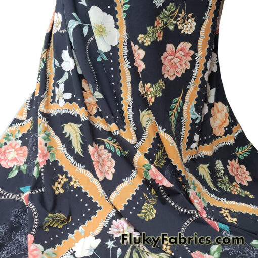Flower Galore Lightweight Nylon Spandex Fabric