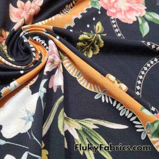 Flower Galore Lightweight Nylon Spandex Fabric