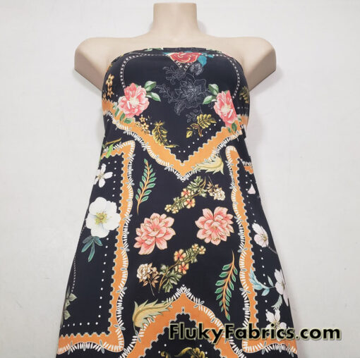 Flower Galore Lightweight Nylon Spandex Fabric