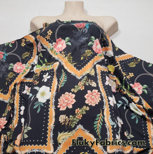 Flower Galore Lightweight Nylon Spandex Fabric