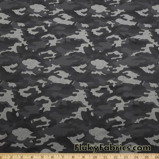 Heathered Camo Print Reversible Poly Spandex Fabric