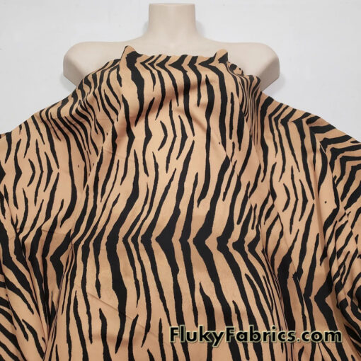 Tiger Animal Print Double Face Two Sided Nylon Spandex Fabric