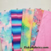 4 Way Stretch Tie Dye Assorted Spandex Fabric Bundle for Swimsuits, Hair Bands, Bikinis, Athleticwear, Swimwear and Other Crafts at flukyfabrics.com