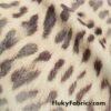Faux Fur Pale Yellow, Brown and Red Animal Print Spandex Fabric Recycled Interlock Sport