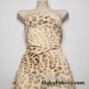Faux Fur Pale Yellow, Brown and Red Animal Print Spandex Fabric Recycled Interlock Sport