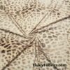 Faux Fur Pale Yellow, Brown and Red Animal Print Spandex Fabric Recycled Interlock Sport