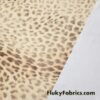 Faux Fur Pale Yellow, Brown and Red Animal Print Spandex Fabric Recycled Interlock Sport