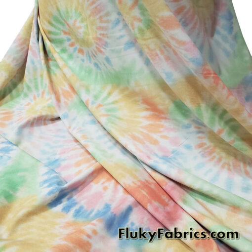 Pastel Colors Tie Dye Design Print Swimsuit Bikini Spandex Fabric