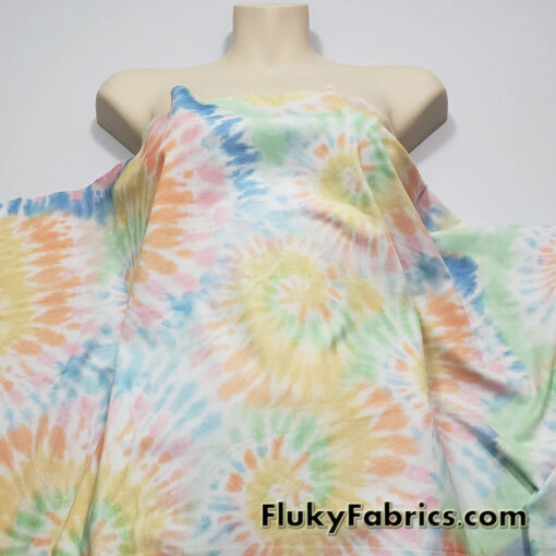 Pastel Colors Tie Dye Design Print Swimsuit Bikini Spandex Fabric