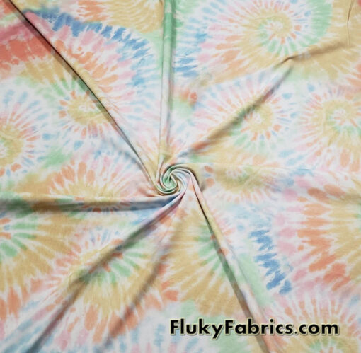 Pastel Colors Tie Dye Design Print Swimsuit Bikini Spandex Fabric