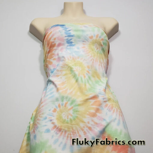 Pastel Colors Tie Dye Design Print Swimsuit Bikini Spandex Fabric