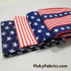 Stars and Stripes Patriotic Print Assorted Spandex Fabric Bundle for Swimsuits, Hair Bands, Bikinis, Athleticwear, Swimwear and Other Crafts