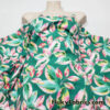 Watercolor Leaf Paint Print on Green Swimsuit Nylon Spandex Fabric
