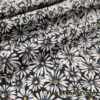 Wild Daisies on Black Print Nylon Spandex Fabric Recycled Interlock Sport