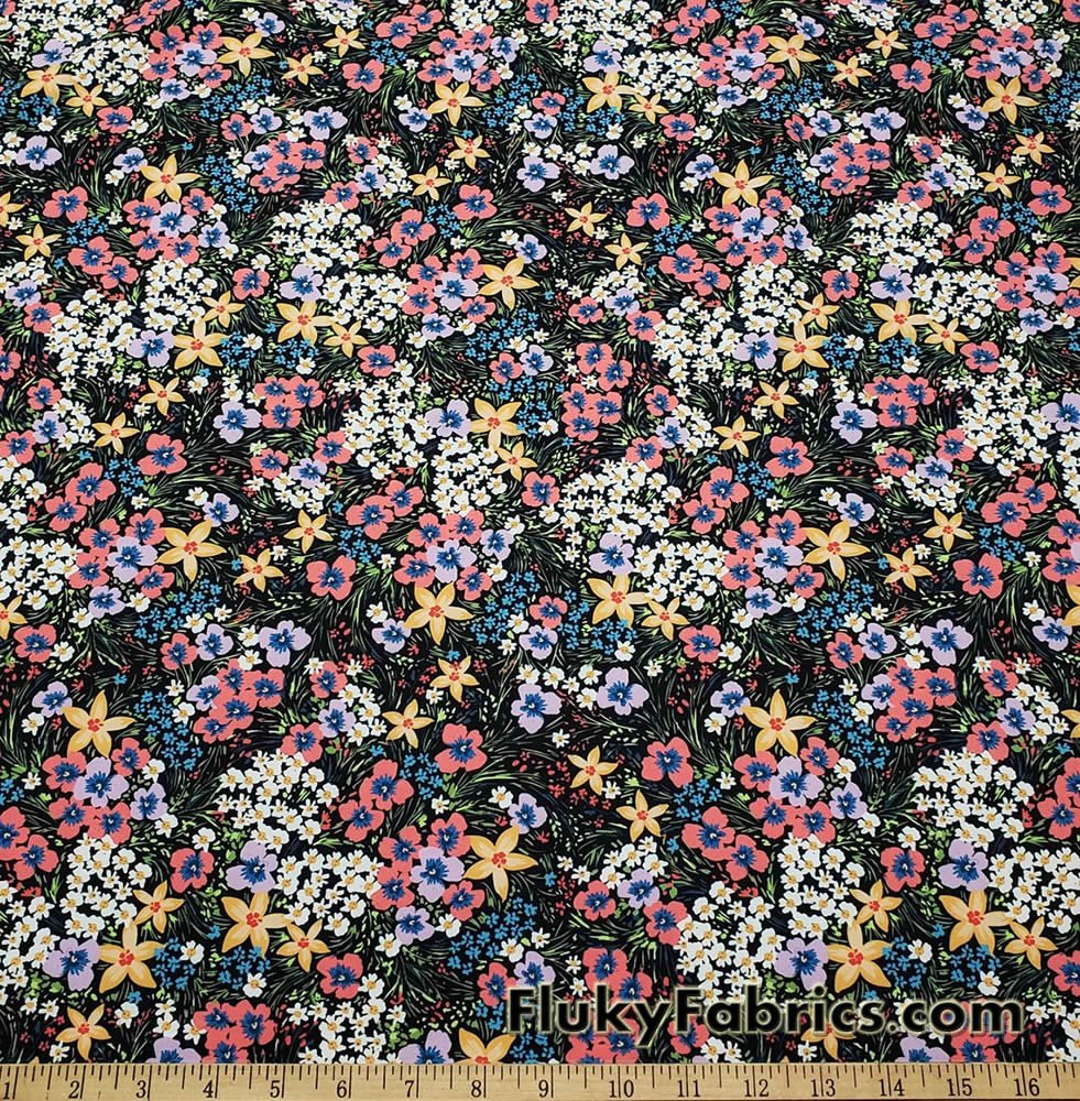 LV cosmic blossom flower print on Spandex Fabric, Stretch Jersey –  logofabrics