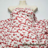 Dark Red Stars on Off White Lightweight Rayon Spandex Jersey Knit Fabric