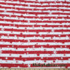 Dark Red Stripes and Stars on Off White Lightweight Rayon Spandex Jersey Knit Fabric by the Yard at flukyfabrics.com