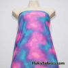 Shades of Pink, Blue and Purple Tie Dye Foggy Print Poly Spandex Fabric