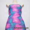 Shades of Pink, Blue and Purple Tie Dye Foggy Print Poly Spandex Fabric