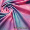 Shades of Pink, Blue and Purple Tie Dye Foggy Print Poly Spandex Fabric