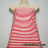 Dark Hot Coral and White Stripes Nylon Spandex Swimwear Fabric
