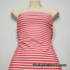 Dark Hot Coral and White Stripes Nylon Spandex Swimwear Fabric
