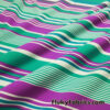 Green, White and Magenta Thin and Wide Stripes Nylon Spandex Fabric