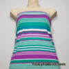 Green, White and Magenta Thin and Wide Stripes Nylon Spandex Fabric