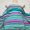 Green, White and Magenta Thin and Wide Stripes Nylon Spandex Fabric