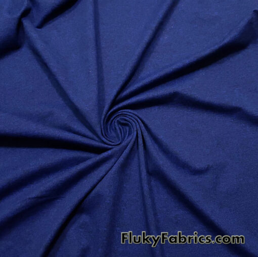 Heathered Black and Dark Royal Deep Sea Blue Athletic Poly Spandex Fabric