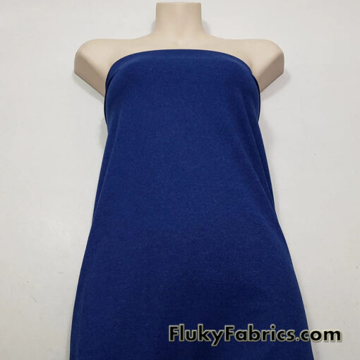 Heathered Black and Dark Royal Deep Sea Blue Athletic Poly Spandex Fabric