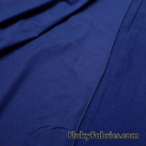 Heathered Black and Dark Royal Deep Sea Blue Athletic Poly Spandex Fabric