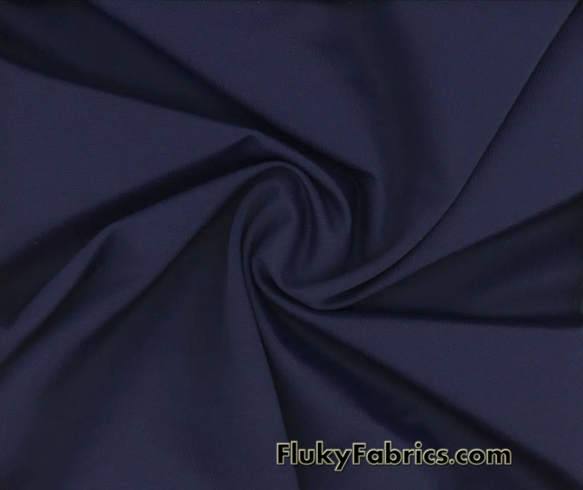 Navy Color Solid Nylon Spandex Fabric by The Yard