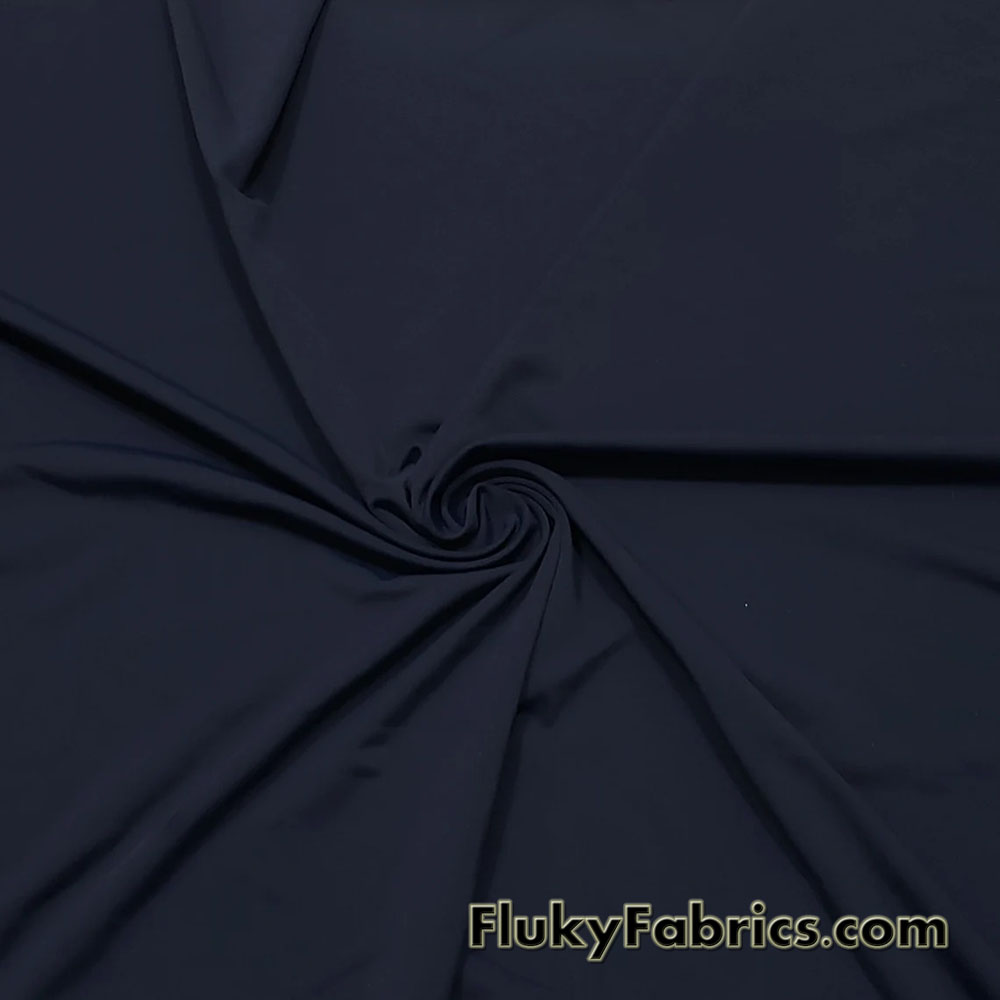 Navy Color Solid Nylon Spandex Fabric by The Yard
