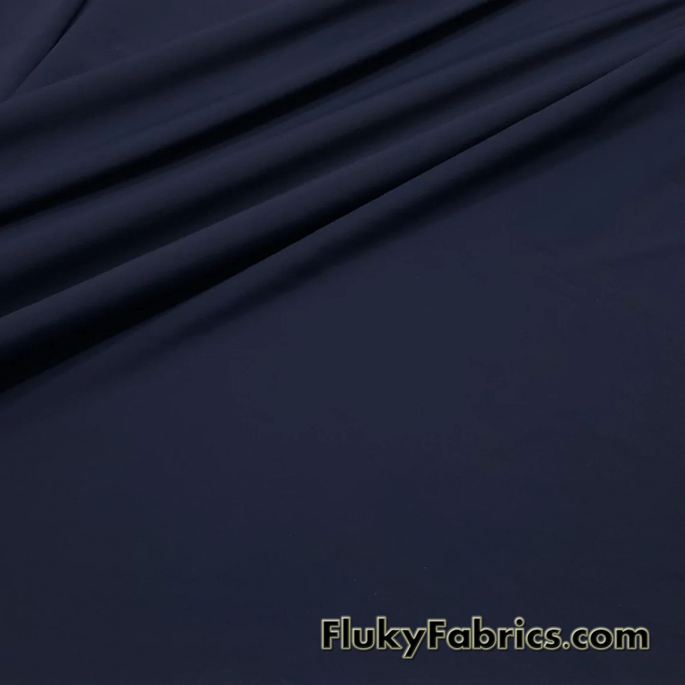 Navy Color Solid Nylon Spandex Fabric by The Yard