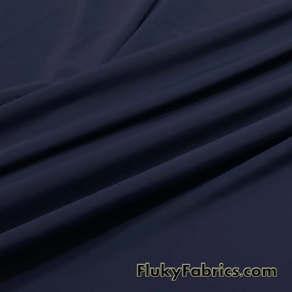 Navy Color Solid Nylon Spandex Fabric by The Yard