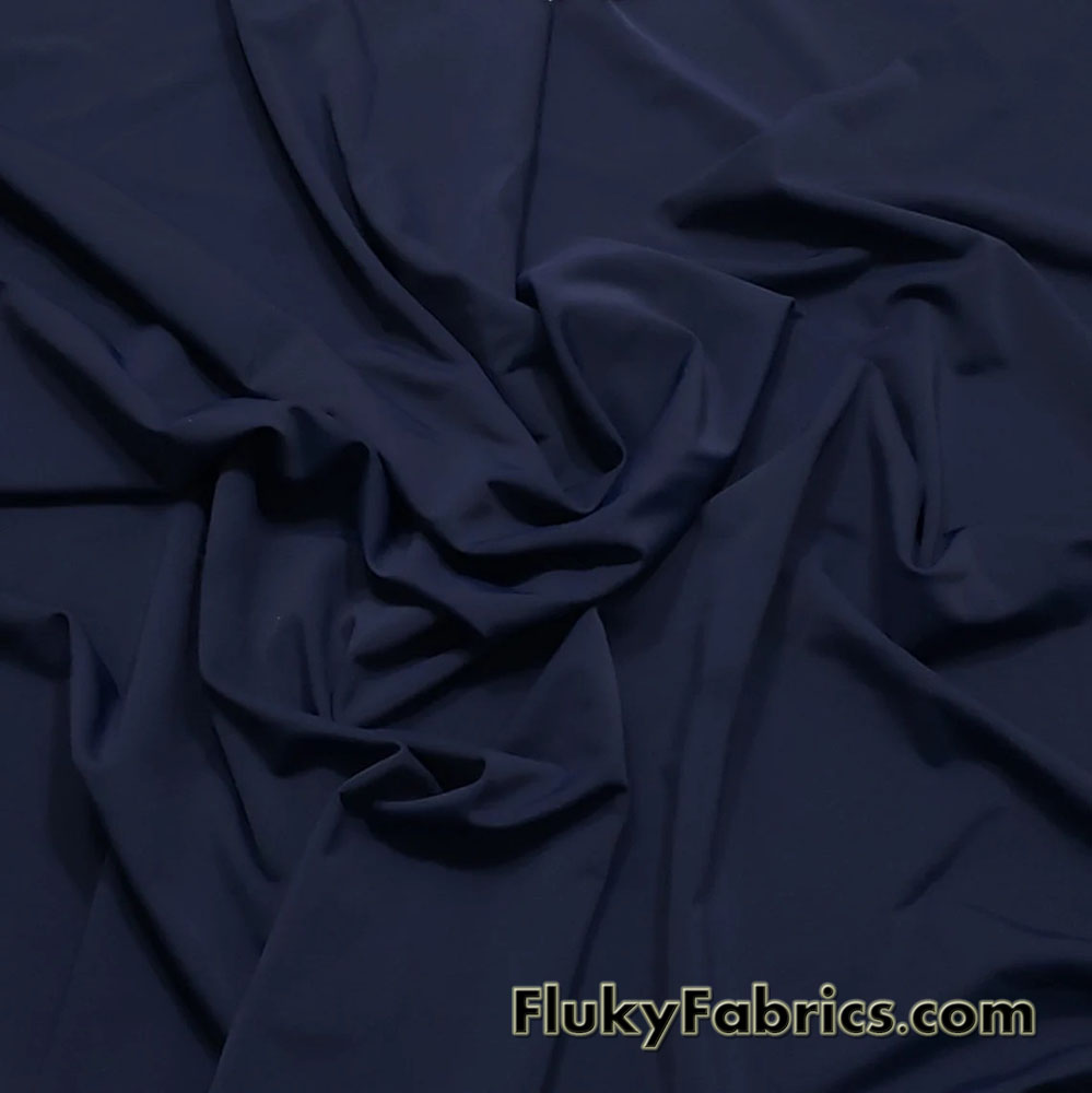 Navy Color Solid Nylon Spandex Fabric by The Yard