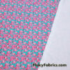 Pink Flamingos and Dark Aqua Background Print on Swimsuit Nylon Spandex Fabric
