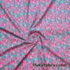 Pink Flamingos and Dark Aqua Background Print on Swimsuit Nylon Spandex Fabric
