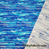 Shades of Blue Abstract Stripes Print Nylon Spandex Bikini Swimsuit Fabric