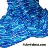 Shades of Blue Abstract Stripes Print Nylon Spandex Bikini Swimsuit Fabric