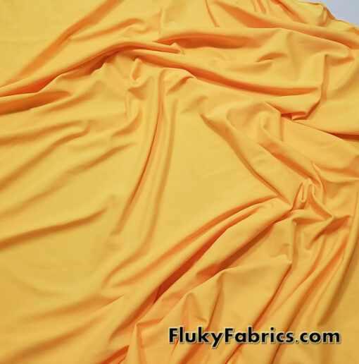 Summer Sun Golden Yellow Matte Solid Nylon Spandex Swimwear Fabric