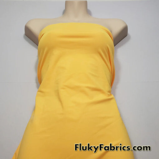 Summer Sun Golden Yellow Matte Solid Nylon Spandex Swimwear Fabric