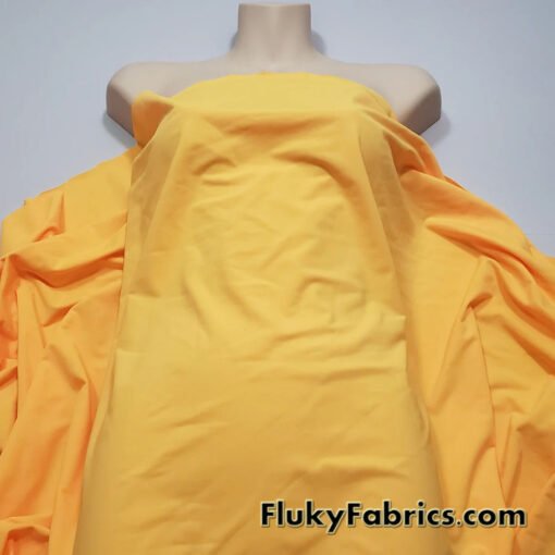 Summer Sun Golden Yellow Matte Solid Nylon Spandex Swimwear Fabric