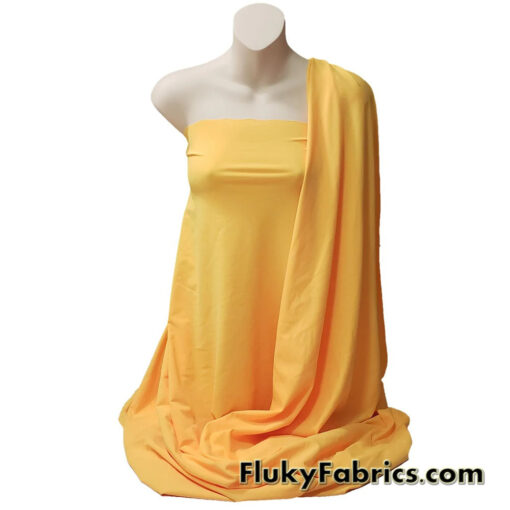 Summer Sun Golden Yellow Matte Solid Nylon Spandex Swimwear Fabric
