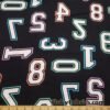 Big Tossed Numbers on Lightweight Cotton Spandex Jersey Knit Fabric by the Yard at flukyfabrics.com